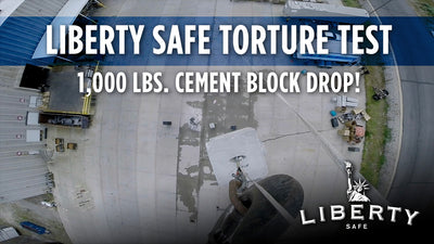 1,000 Pound Cement Block Drop on Gun Safes