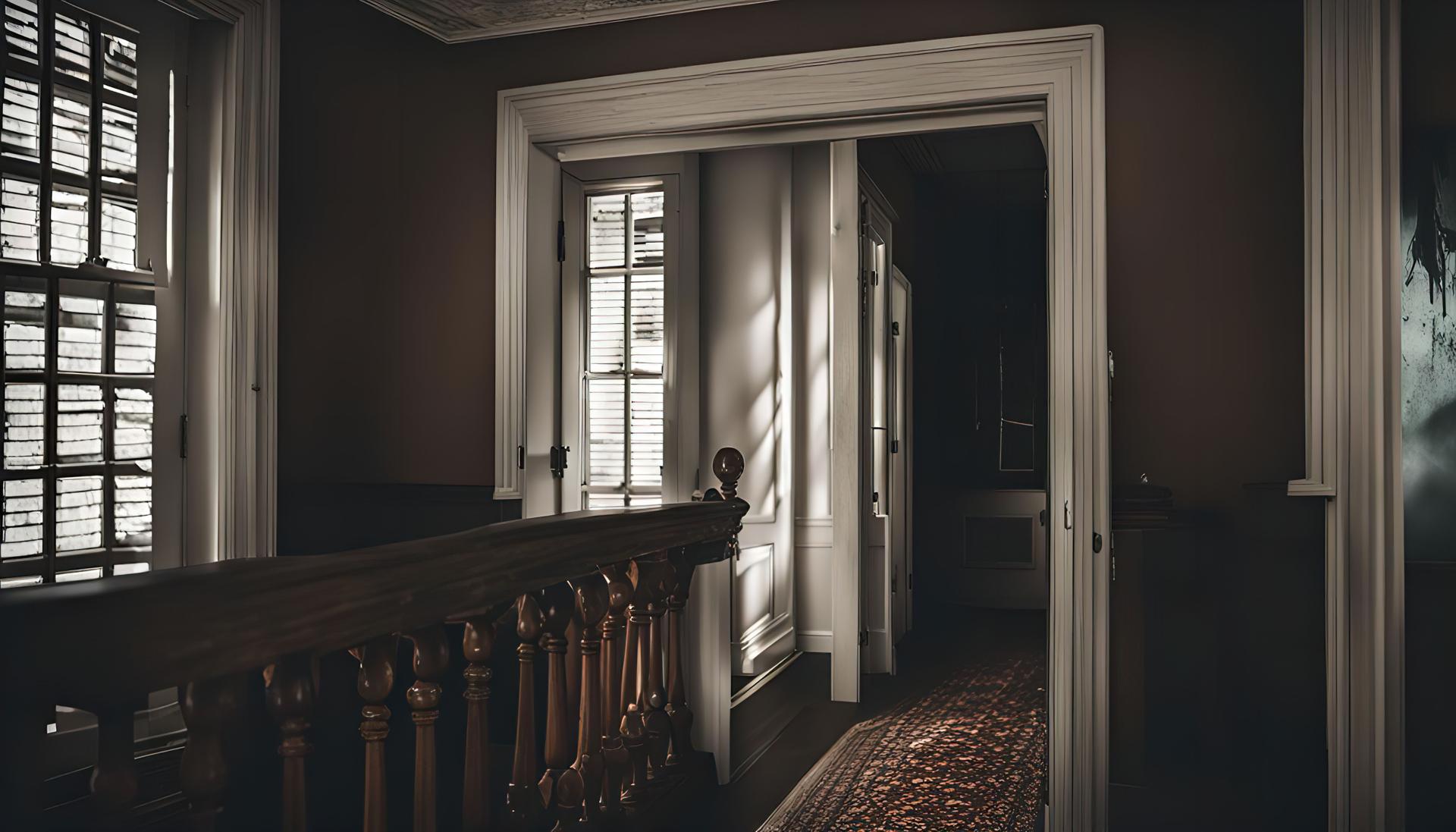 Sunbeams Through the Window of a Classic Stairwell