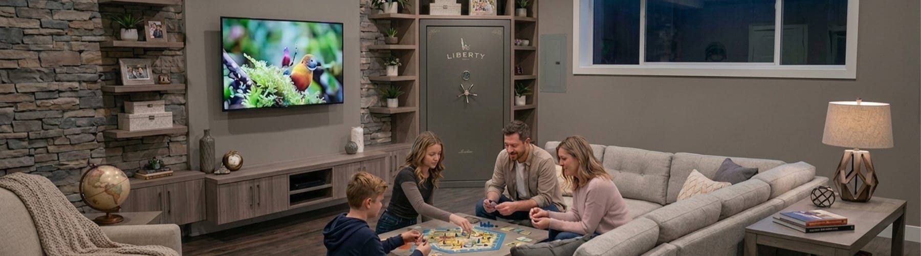 Woman Opening Liberty Safe Handgun Vault in Office