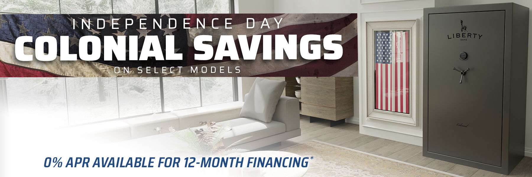 Independence Day promotion for Colonial Savings with financing options.