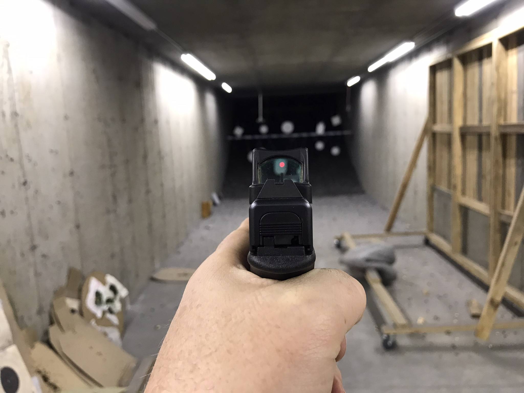 Look through the optic and focus on the target
