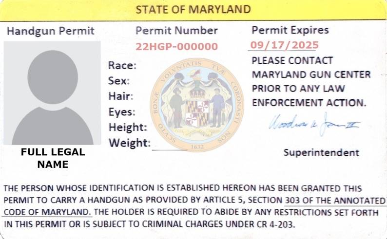 Maryland Handgun Wear and Carry Permit