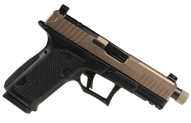 Lone Wolf DUSK 19 handgun with a black and bronze finish.