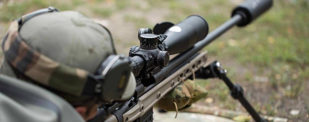 Man shooting long-range rifle down range