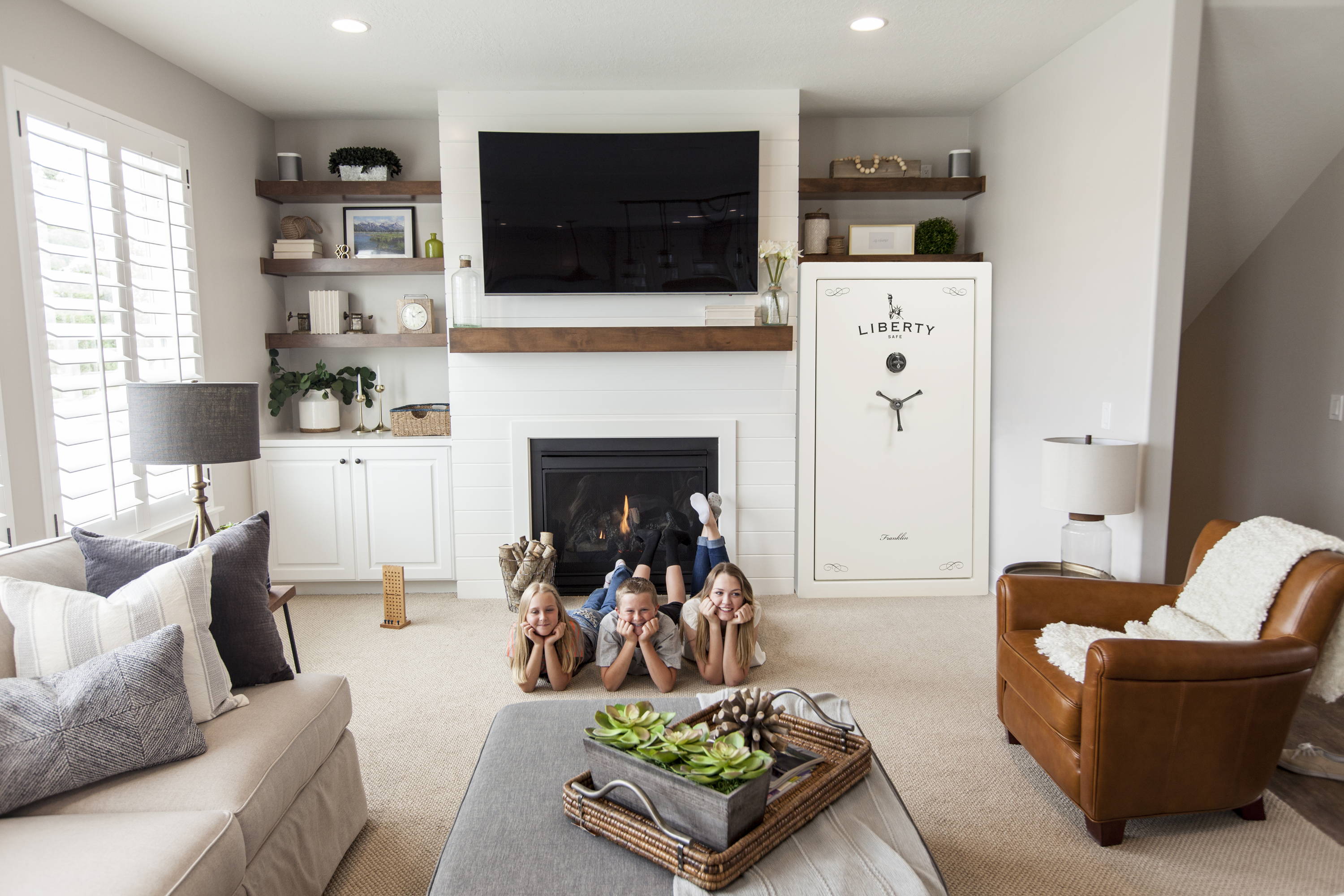 Liberty Safe in Living Room with Children
