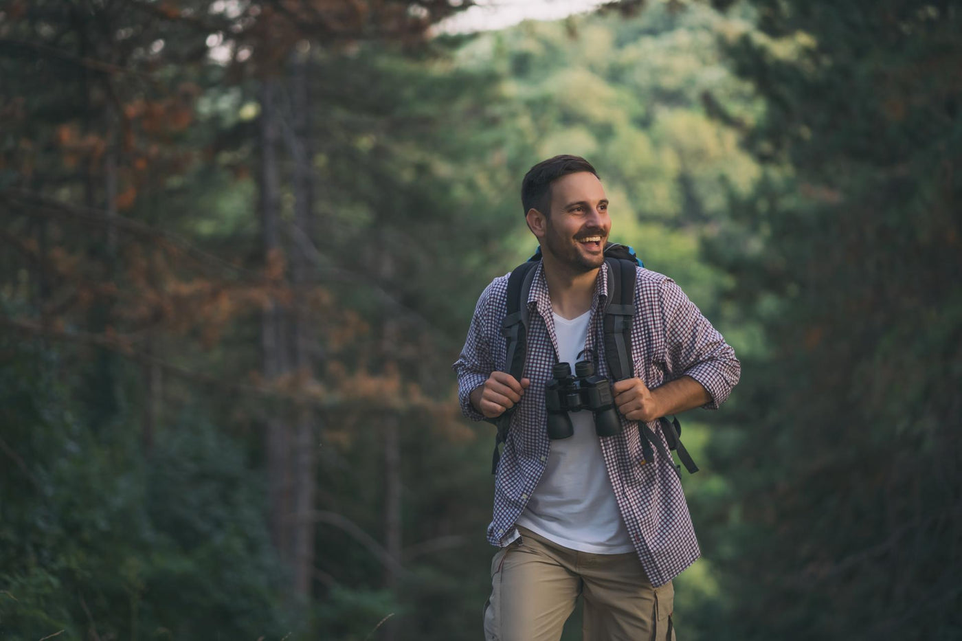 Man spending time outdoors