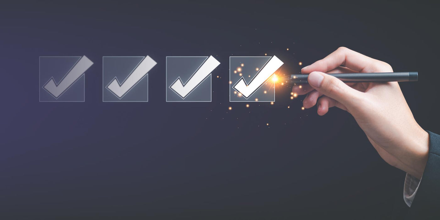 operator makes mark on the survey topic ,In virtual form check sheet, checklist ideas, checkbox to conduct opinion and quality surveys or satisfaction, Connect and work with modern wireless technology