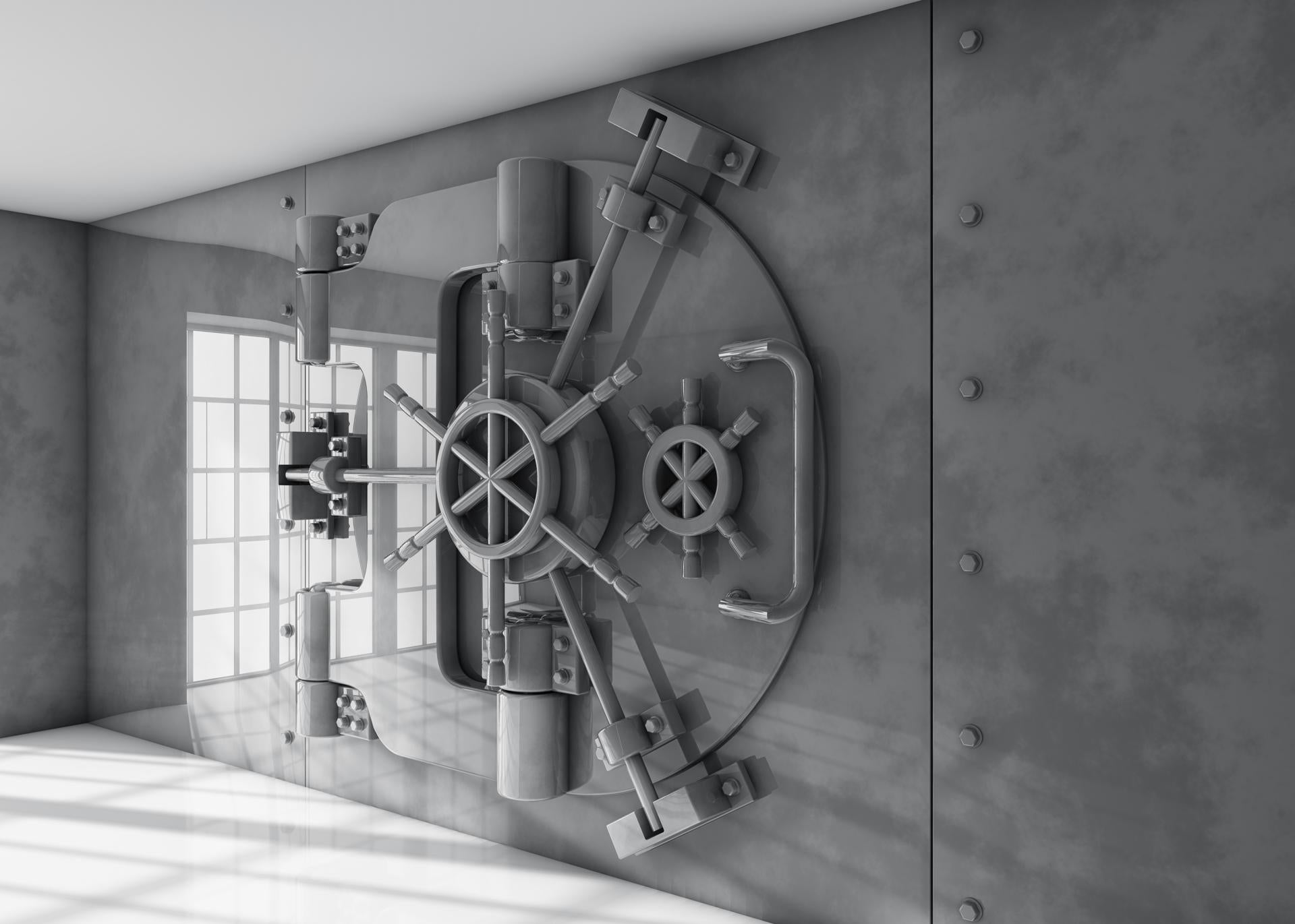 Vault with locked door