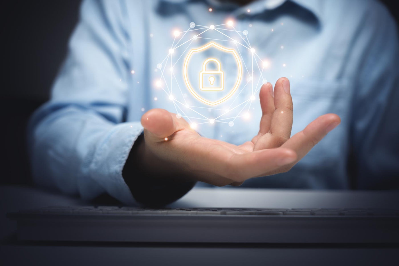 Network, information privacy or cyber security concept.