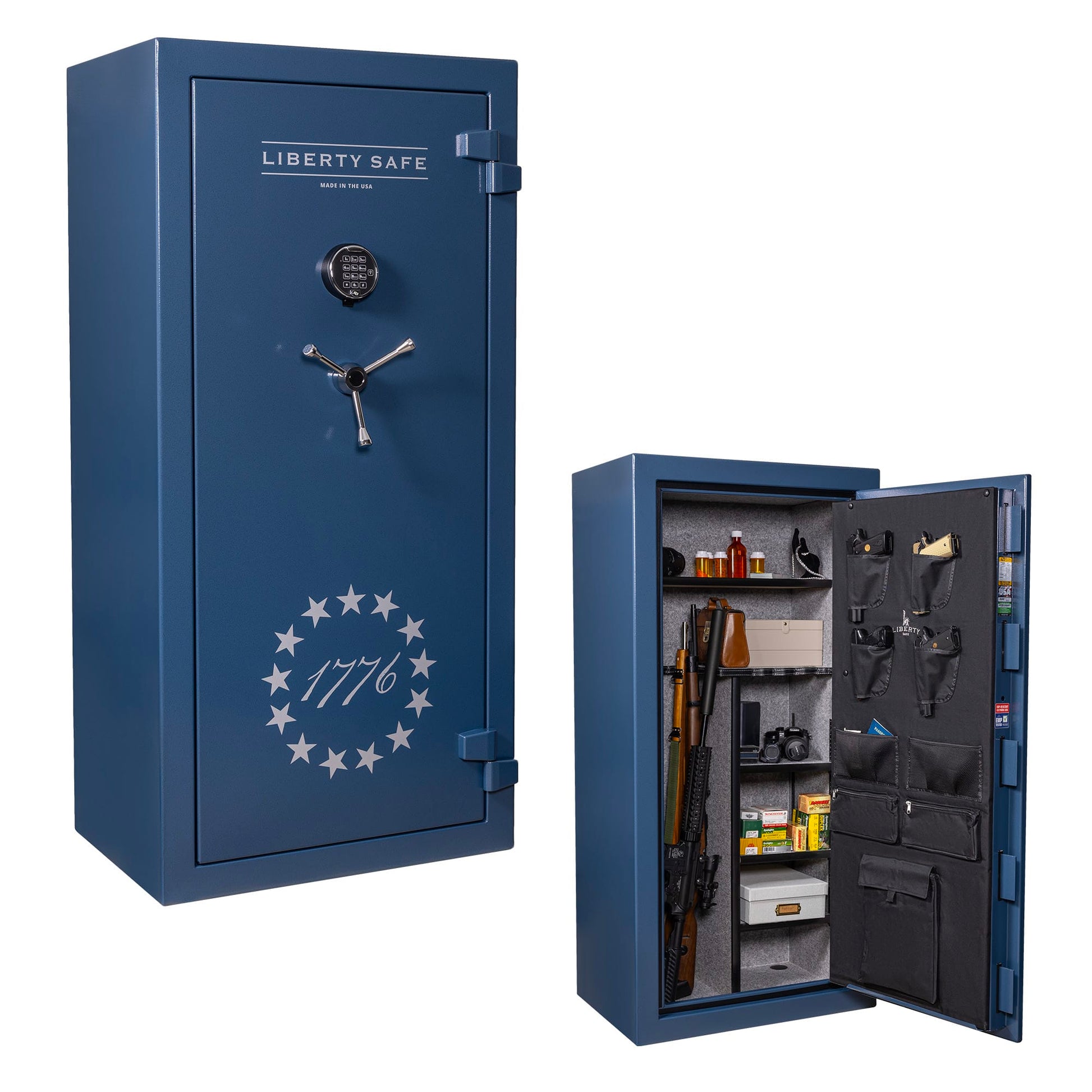 Centurion 24 Promo Gun Safe Liberty Safe Textured Blue in Chrome Hardware
