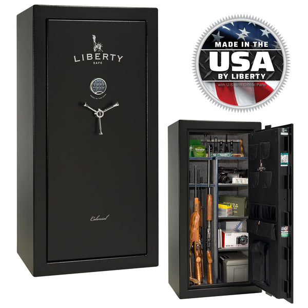 Colonial 23 OPTIONS_HIDDEN_PRODUCT Liberty Safe Textured Black / Gray Fabric / Chrome Hardware / SecuRam BackLit