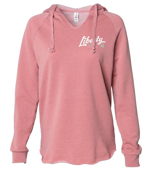 Dusty Rose V-Neck Hooded Pullover (Women) Apparel Liberty Accessory Small