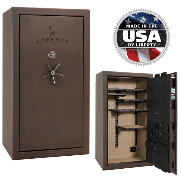 Franklin 40 OPTIONS_HIDDEN_PRODUCT Liberty Safe Bronze Textured / Camel Faux Leather / Black Chrome Hardware / Mechanical Lock