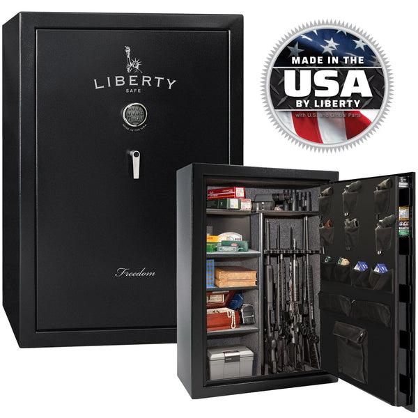 Freedom 48 OPTIONS_HIDDEN_PRODUCT Liberty Safe Textured Black / Gray Fabric / Chrome Hardware / SecuRam TopLit