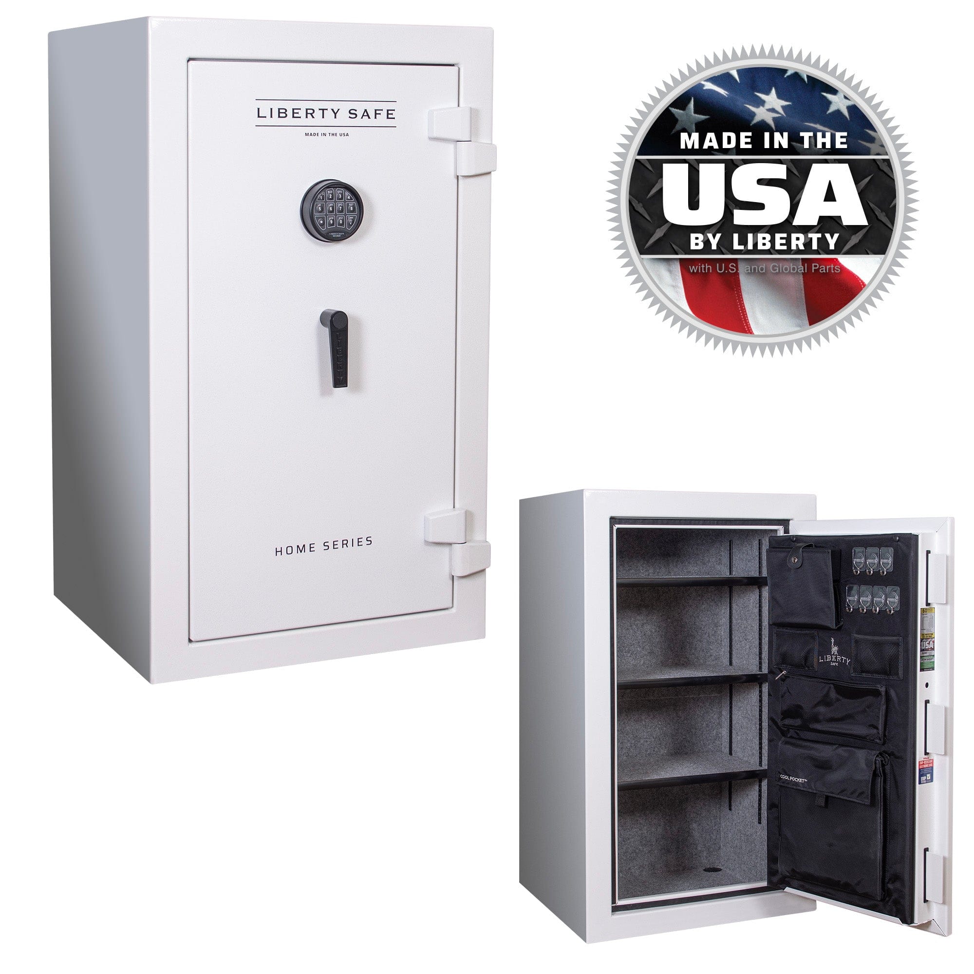 Home Safe 12 OPTIONS_HIDDEN_PRODUCT Liberty Safe Textured White / Gray Fabric / Black Chrome Hardware / SecuRam TopLit