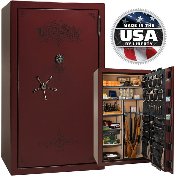 Magnum 50 OPTIONS_HIDDEN_PRODUCT Liberty Safe Burgundy Marble / Beige Velour / Black Chrome Hardware / Mechanical Lock