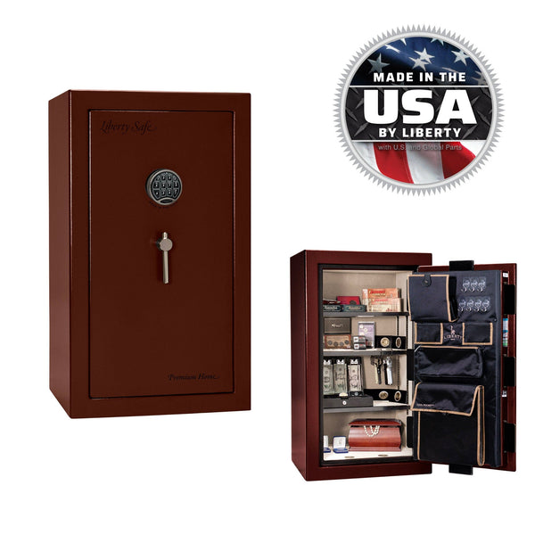 Premium Home Safe 12 OPTIONS_HIDDEN_PRODUCT Liberty Safe Burgundy Marble / Beige Velour / Black Chrome Hardware / SecuRam BackLit