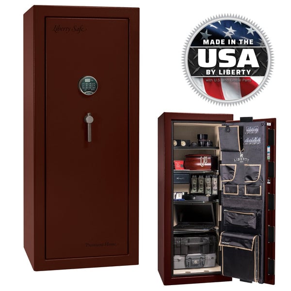 Premium Home Safe 17 OPTIONS_HIDDEN_PRODUCT Liberty Safe Burgundy Marble / Beige Velour / Black Chrome Hardware / SecuRam Prologic