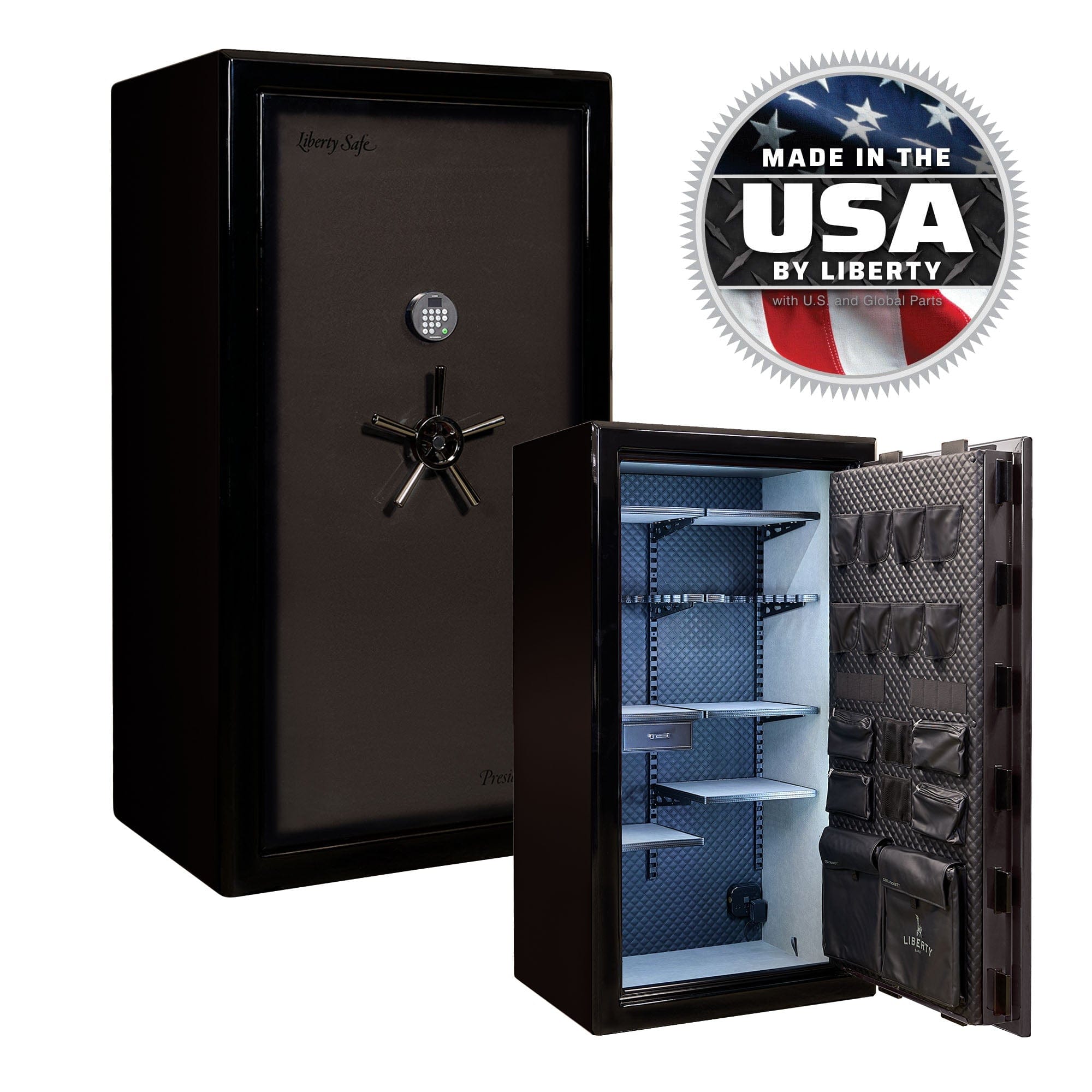 Presidential Signature 40 OPTIONS_HIDDEN_PRODUCT Heavy Liberty Safe Gray Charcoal Gloss / Faux Leather / Black Chrome / Dormakaba  702D
