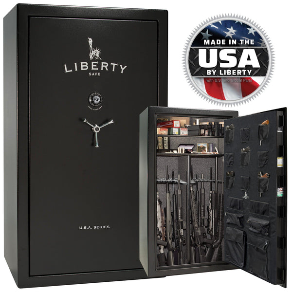 USA 50 OPTIONS_HIDDEN_PRODUCT Liberty Safe Textured Black / Gray Fabric / Chrome Hardware / Mechanical Lock