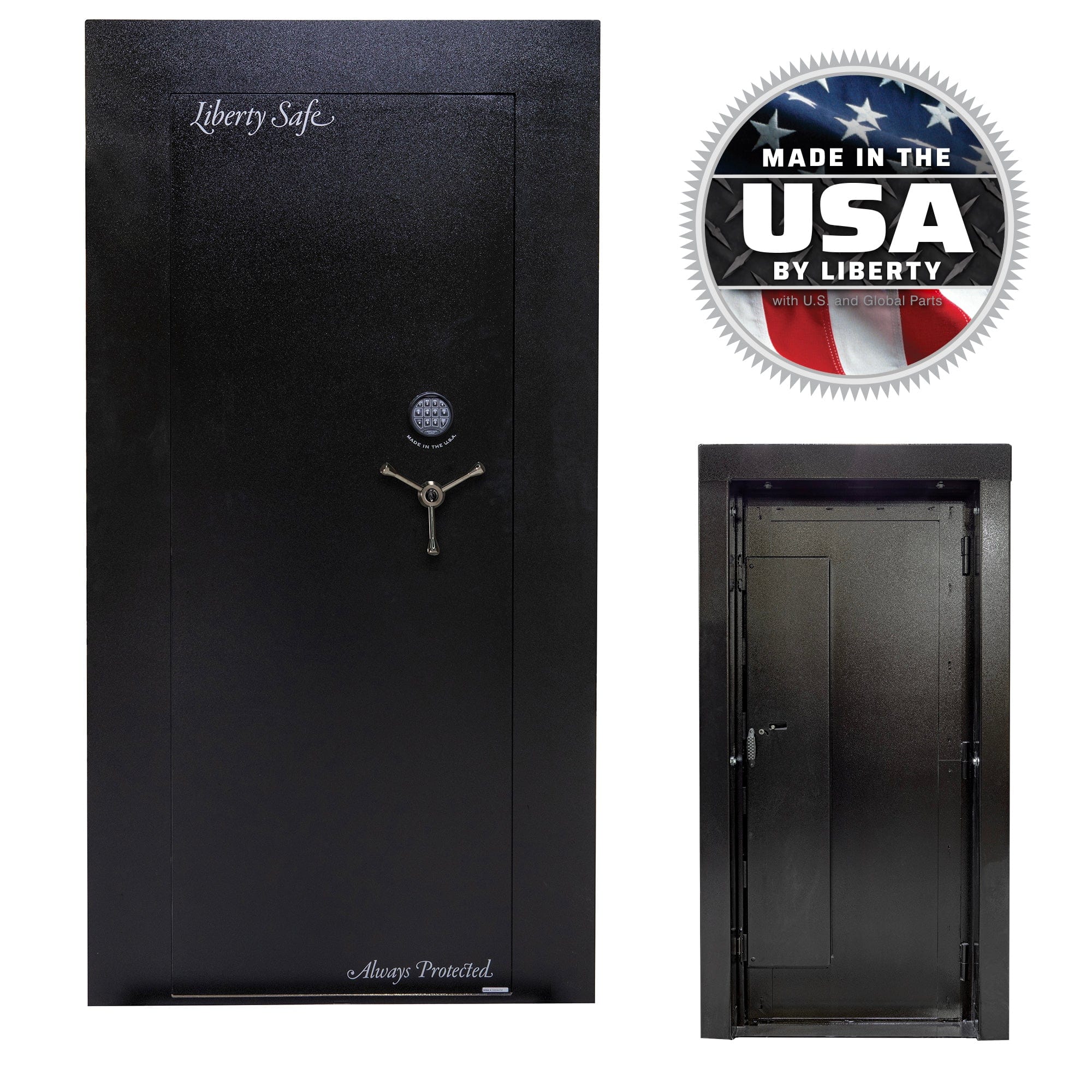 Vault Door Blockade OPTIONS_HIDDEN_PRODUCT Liberty Safe Textured Black / Black Chrome Hardware / SecuRam TopLit / Left