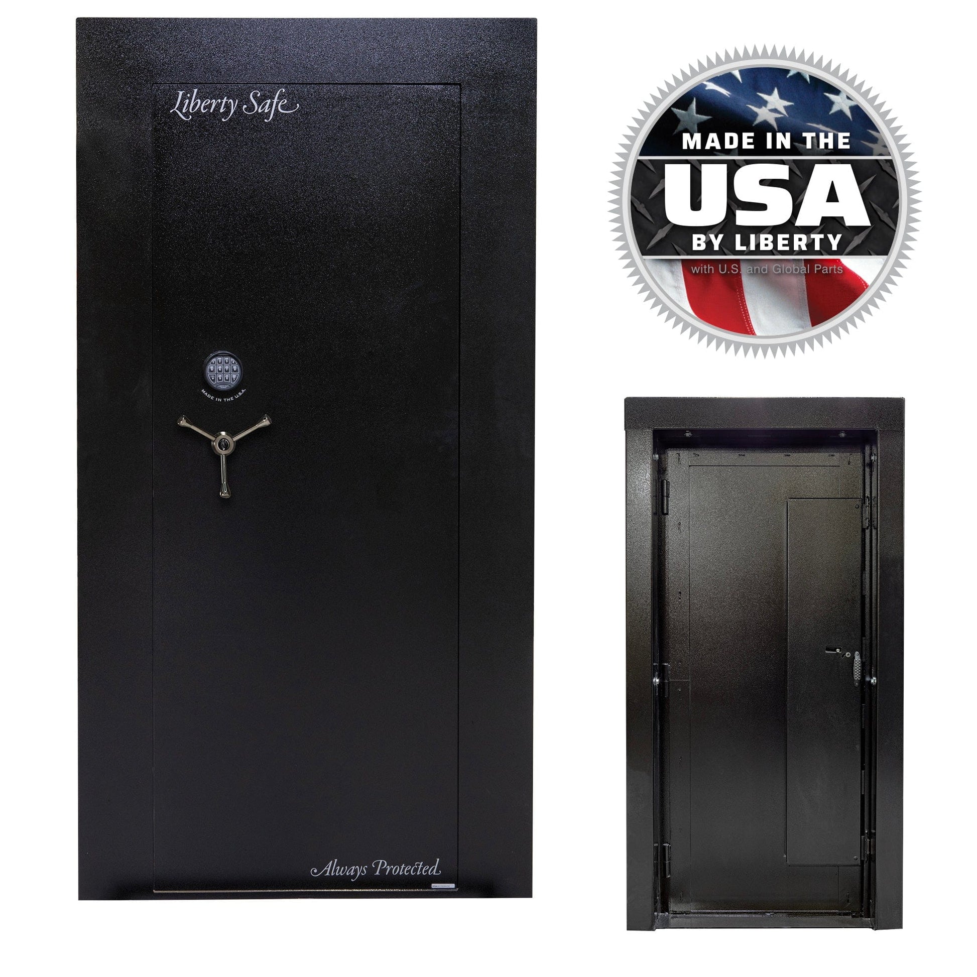 Vault Door Blockade OPTIONS_HIDDEN_PRODUCT Liberty Safe Textured Black / Black Chrome Hardware / SecuRam TopLit / Right
