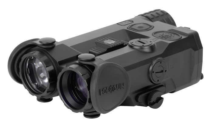Night vision device with dual lenses and various control buttons.