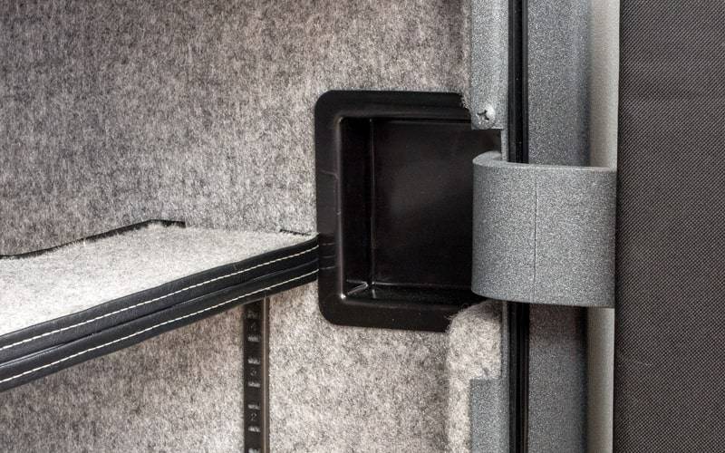 Internal gun safe hinge