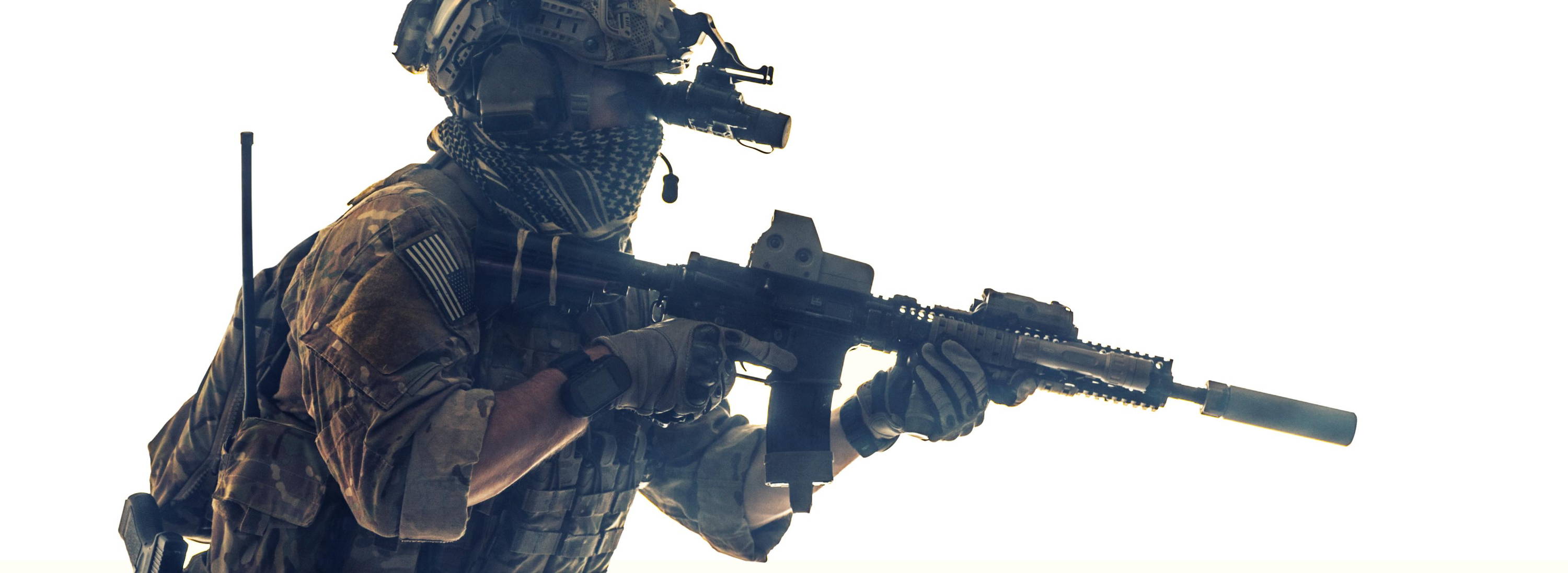 Army Ranger in Full Gear with Plate Carrier