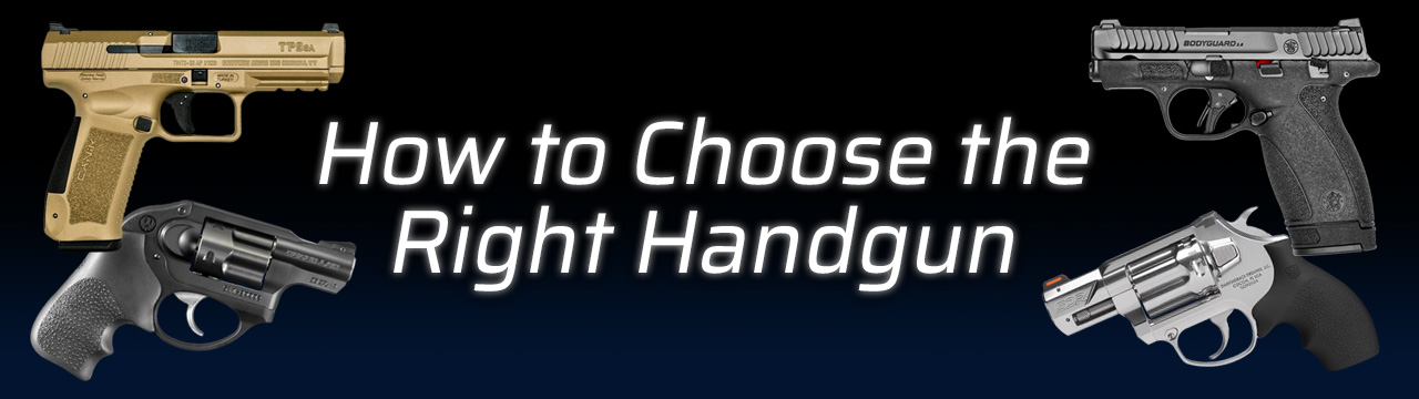 Image of handguns with text: 
